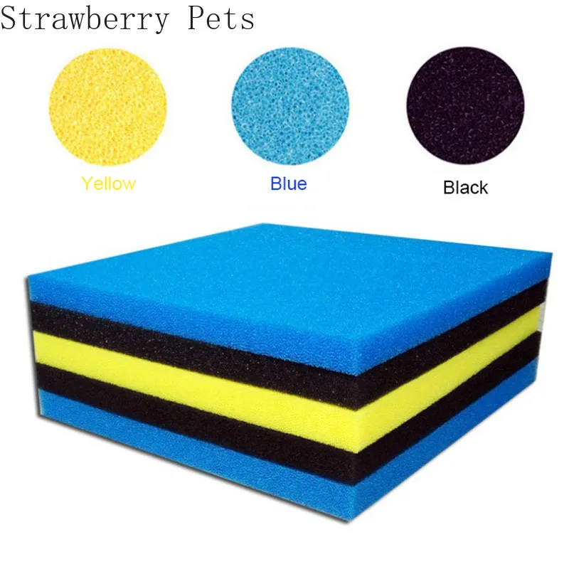 Aquarium Fish Yellow And Black - Black, blue, yellow 50cmx50cmx2cm Filtration Foam