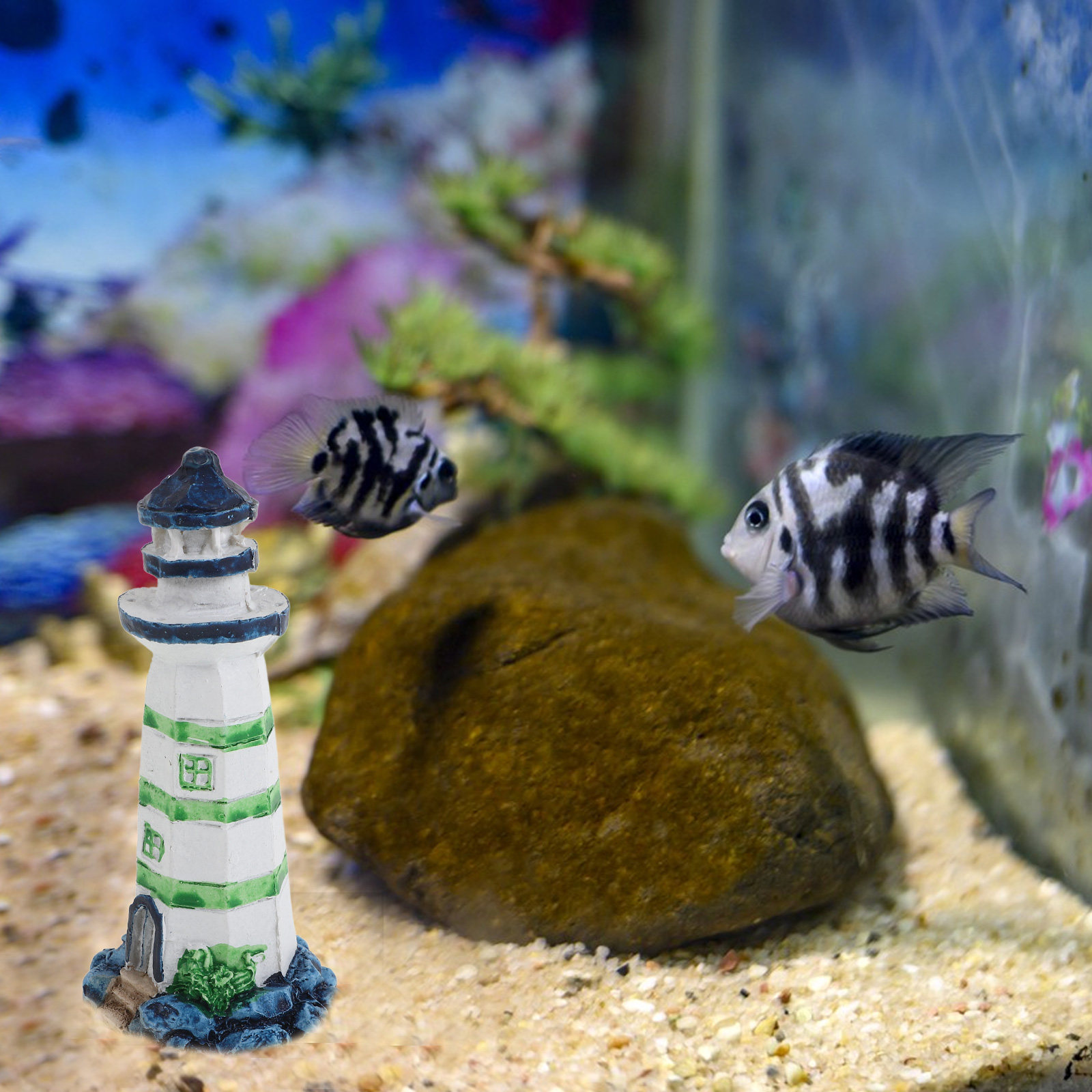 1Pcs Resin Lighthouse Aquarium - Aquarium Fish Restaurant recension och pris