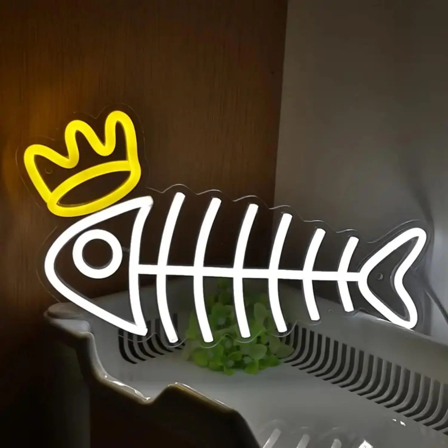 Crown Fish Bone Neon Sign LED  - Aquarium Fish Restaurant recension och pris
