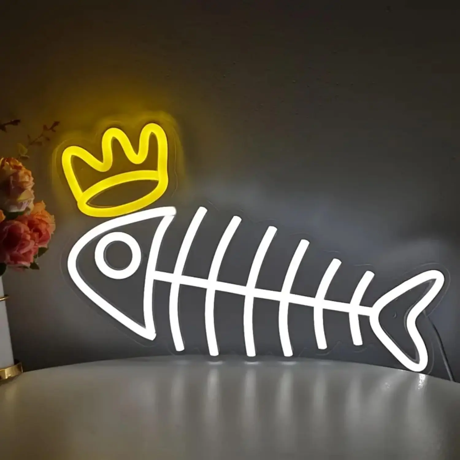 Crown Fish Bone Neon Sign LED  - Aquarium Fish Restaurant recension och pris