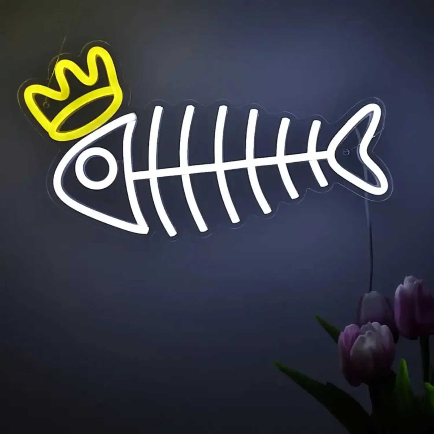 Crown Fish Bone Neon Sign LED  - Aquarium Fish Restaurant recension och pris