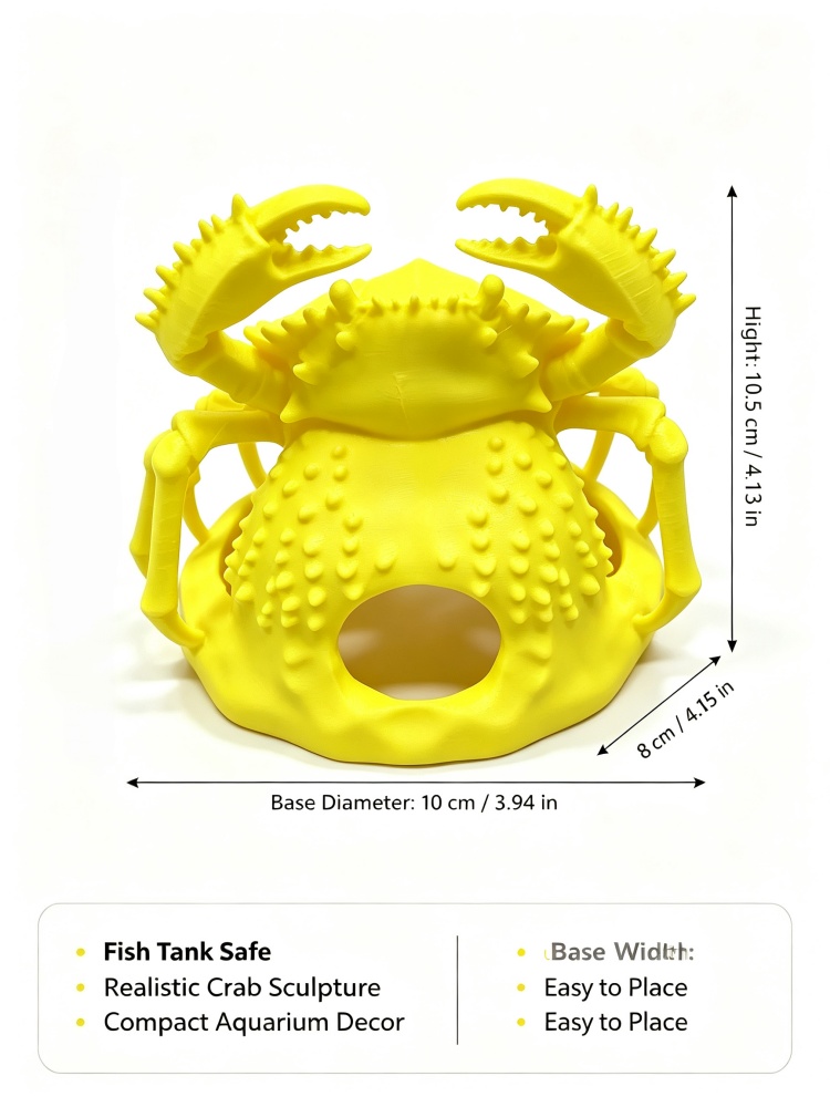 Crab-shaped aquarium decoratio - Aquarium Fish Yellow recension och pris
