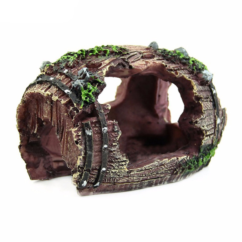 Aquarium Artificial Barrel Cav - Aquarium Fish Hideout recension och pris